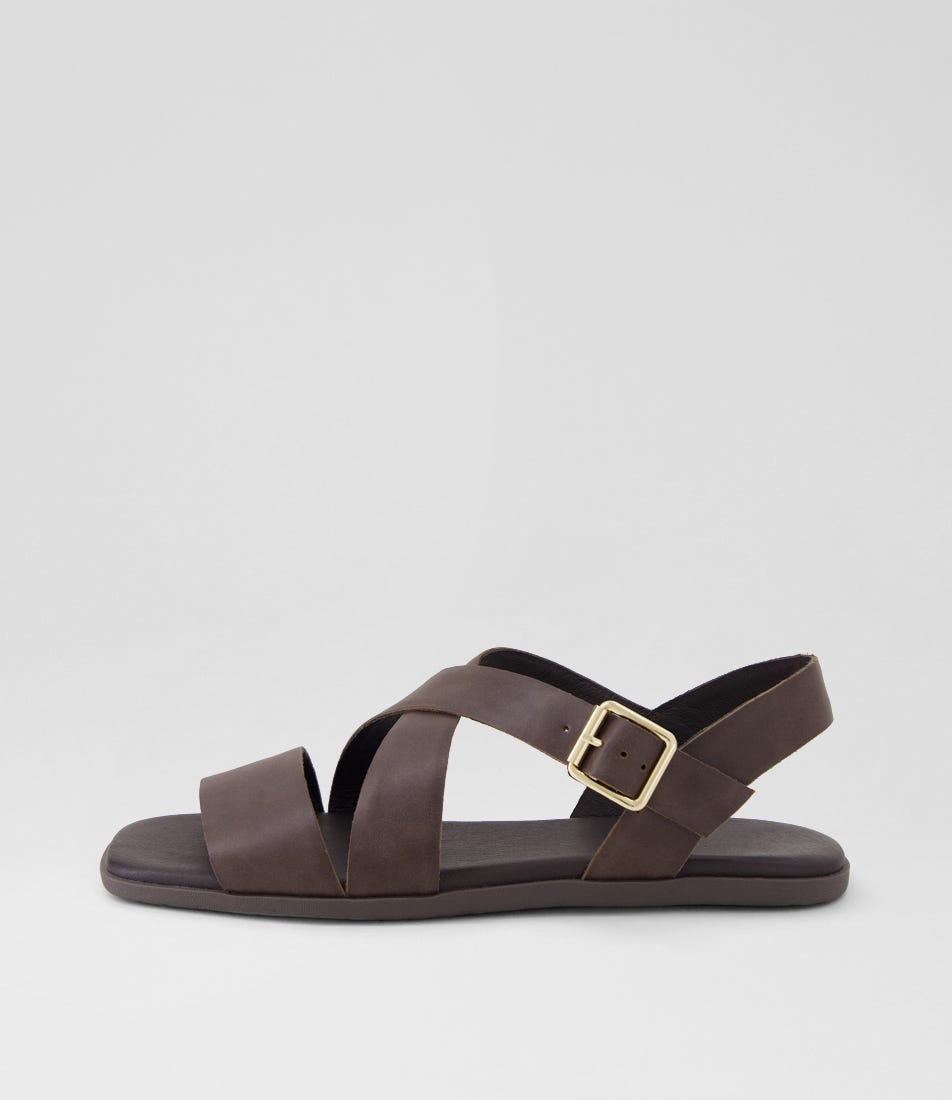 Nevers Choc Leather Sandals