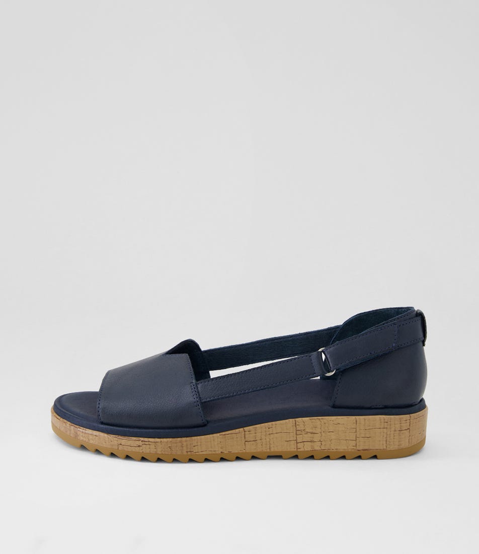 Ofria Navy Gum Leather Sandals