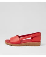Ofria Red Gum Leather Strappy Sandals