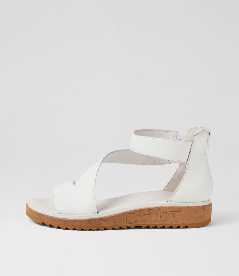 Orfia White Leather Sandals