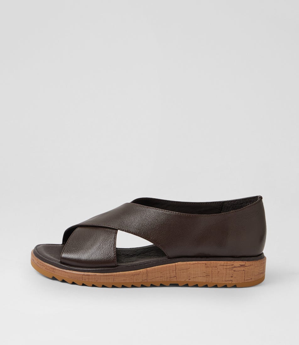 Oula Choc Gum Leather Sandals
