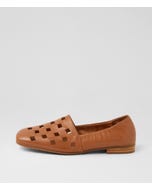 Parvoni Dark Tan Leather Flat Shoes