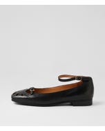 Paladia Black Leather Ballet Flats