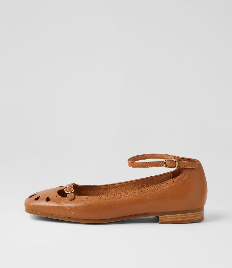 Paladia Dark Tan Leather Ballet Flats