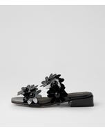 Pamelina Black Patent Leather Sandals