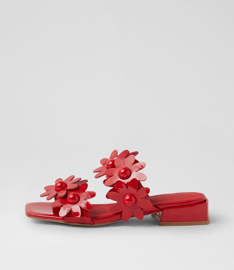 Pamelina Red Patent Leather Sandals