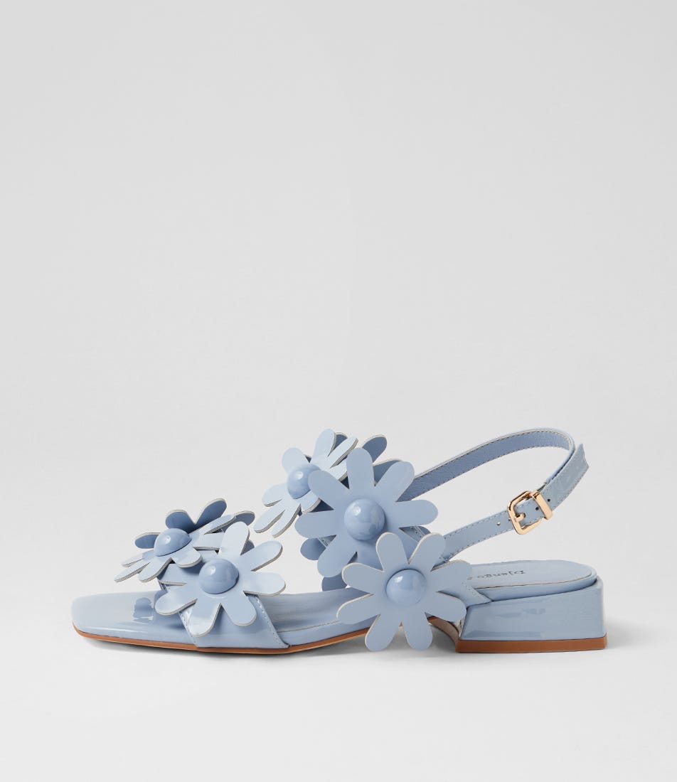 Pellas Cornflower Patent Leather Sandals