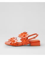 Pellas Orange Patent Leather Sandals