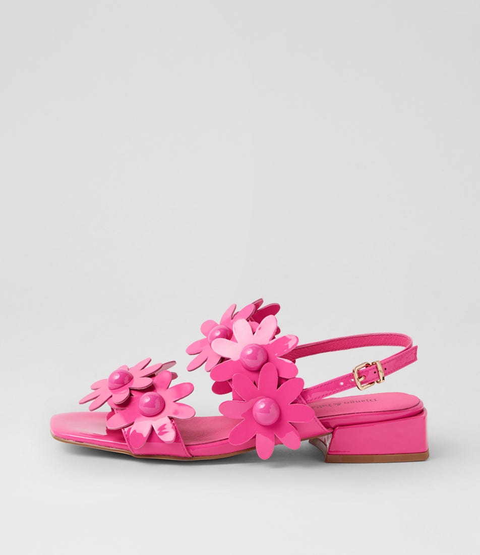 Pellas Pink Patent Leather Sandals