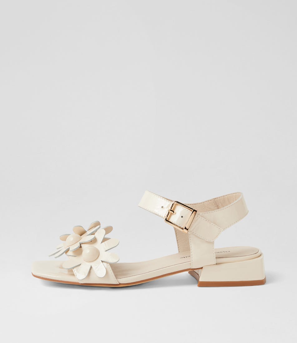 Penee Ivory Patent Leather Sandals
