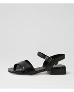 Paavani Black Leather Sandals