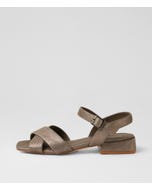 Paavani Pewter Shimmer Leather Sandals