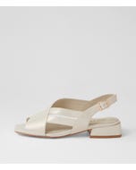 Picabo Ivory Shimmer Leather Sandals