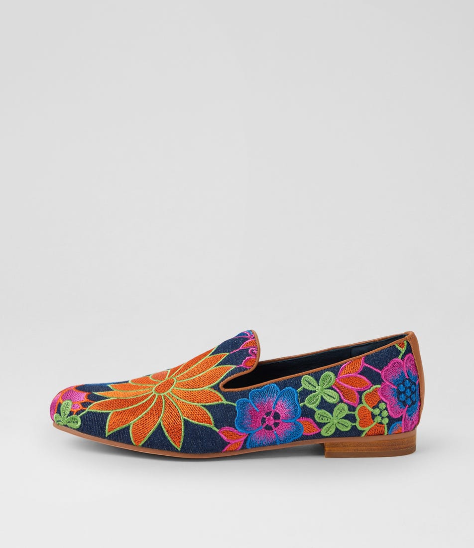 Anikah Denim Bright Fabric Loafers