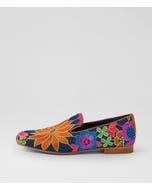 Recas Denim Bright Fabric Loafers