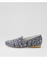 Ravina Navy White Multi Loafers