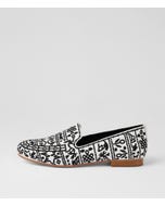 Ravina White Black Multi Loafers