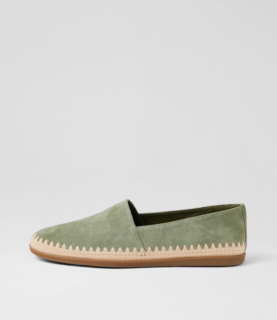 Reyba Khaki Natural Suede Espadrilles