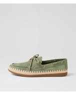 Rivi Khaki Natural Suede Flat Shoes