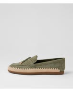 Rustie Khaki Natural Suede Loafers