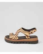 Satsuki Camel Choc Zebra Pony Sandals