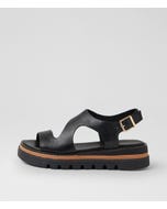 Satsuki Black Leather Sandals