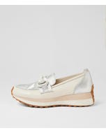 Sylvere Off White Silver Leopard Leather Sneakers