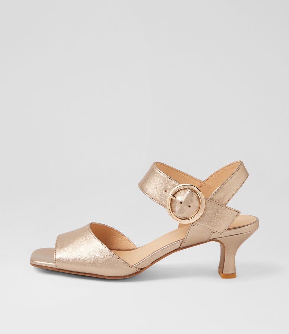 Uppy Champagne Leather Sandals