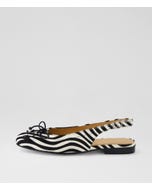 Uriaa Black White Zebra Pony Slingbacks
