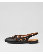 Ursley Black Leather Flat Shoes