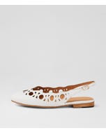 Ursley White Leather Flat Shoes