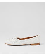 Ullrica White Leather Flat Shoes