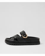 Unitey Black Leather Slides