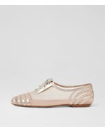 Vyolet Platino Mesh Lace Up Flats