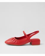 Varka Red Leather Slingbacks