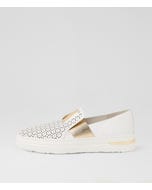 Wilida White Gold Leather Sneakers