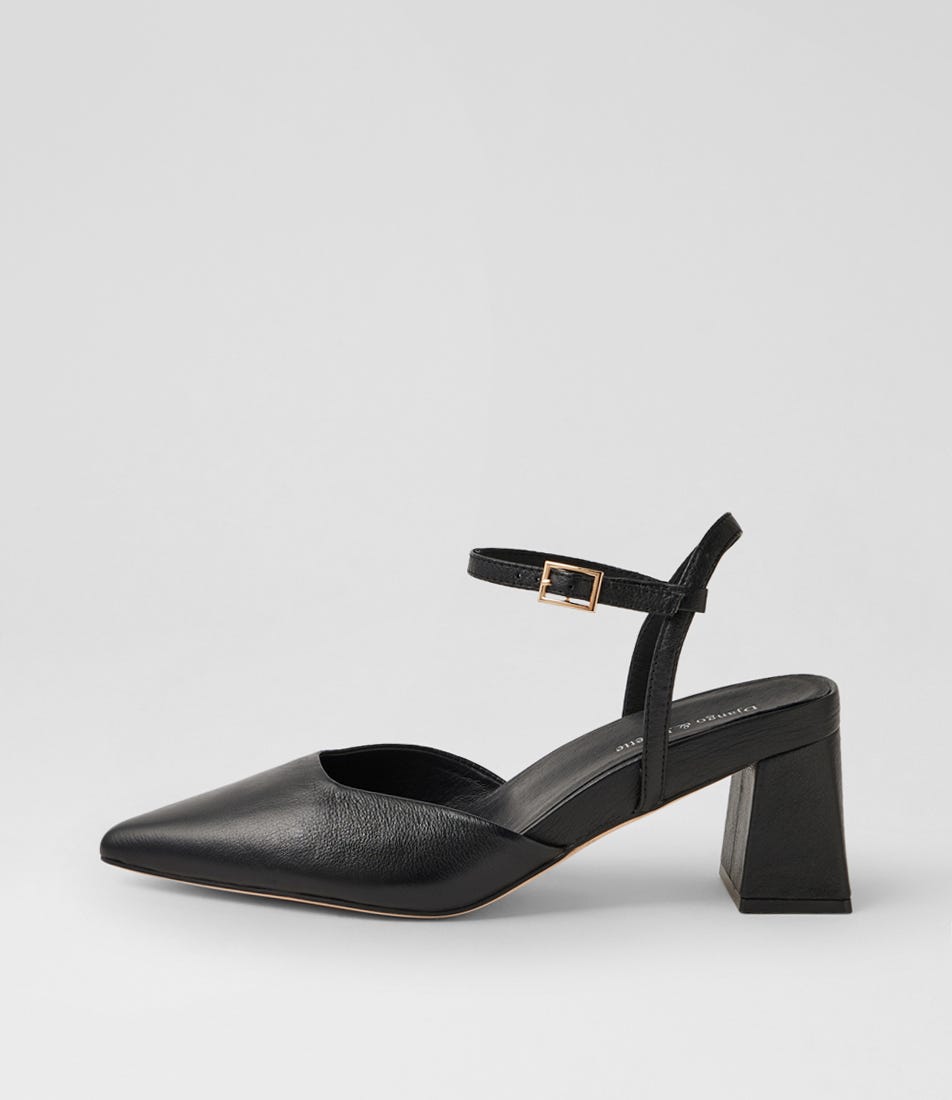 Wellas Black Leather Heels