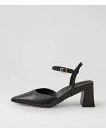 Wellas Black Leather Heels