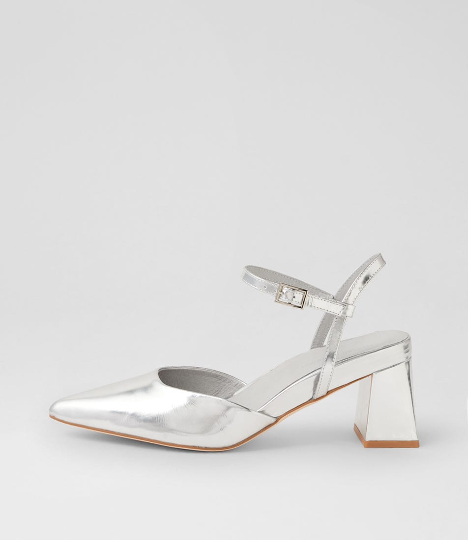 Wellas Silver Leather Heels