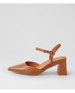 Wellas Dark Tan Leather Heels