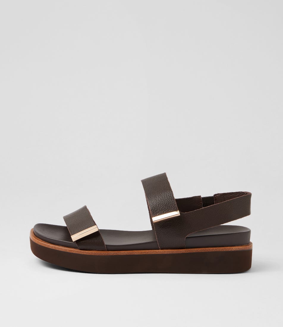 Zyna Choc Leather Sandals
