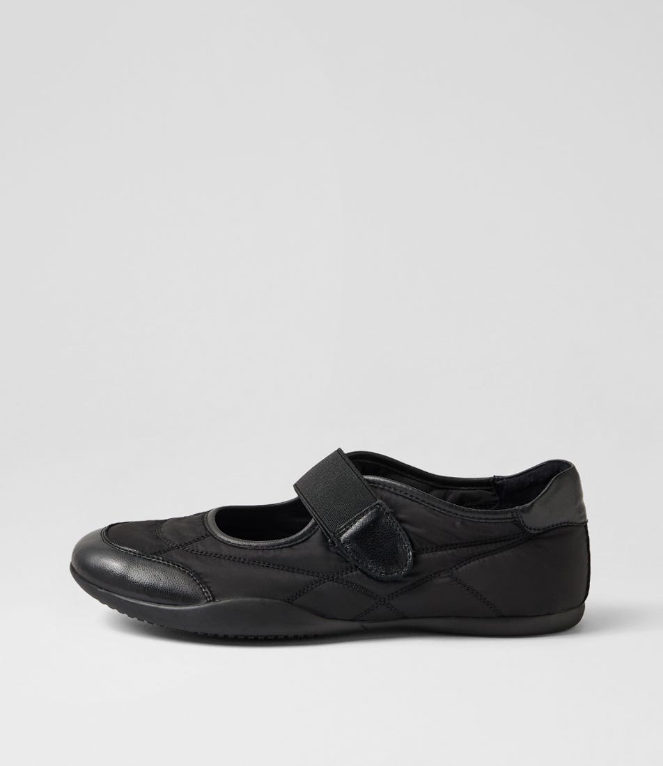 Zorrah Black Leather Mix Mary Janes