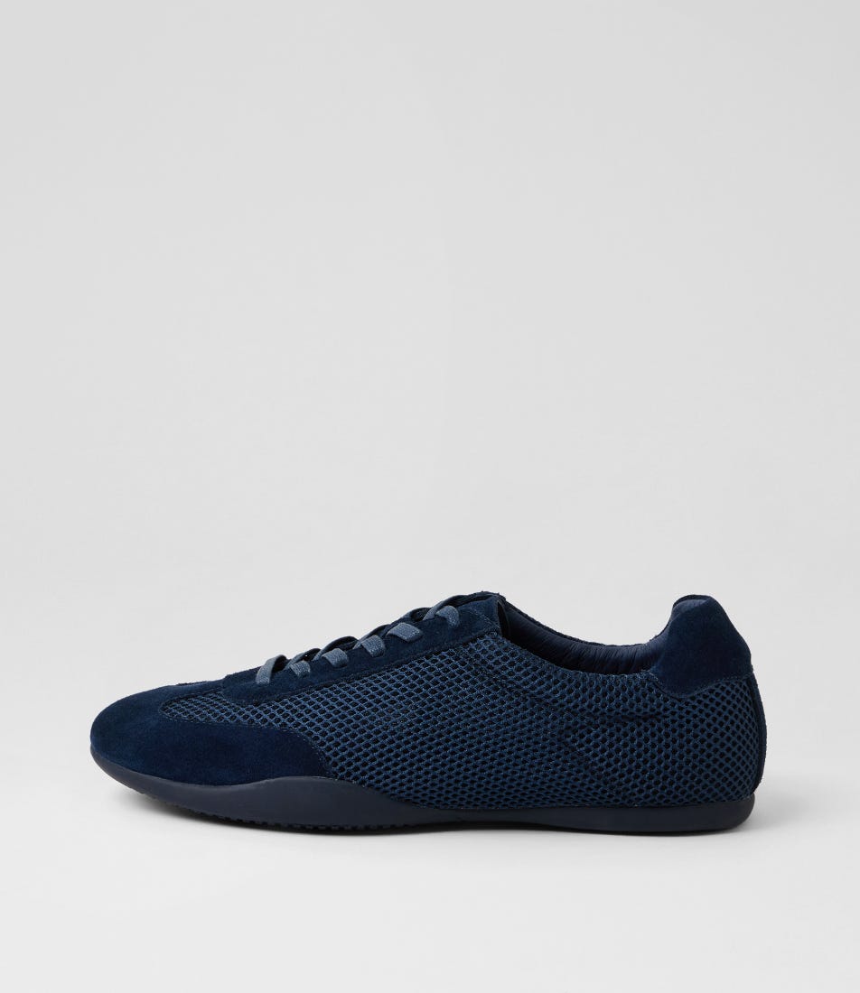 Zasizi Navy Suede Mesh Sneakers