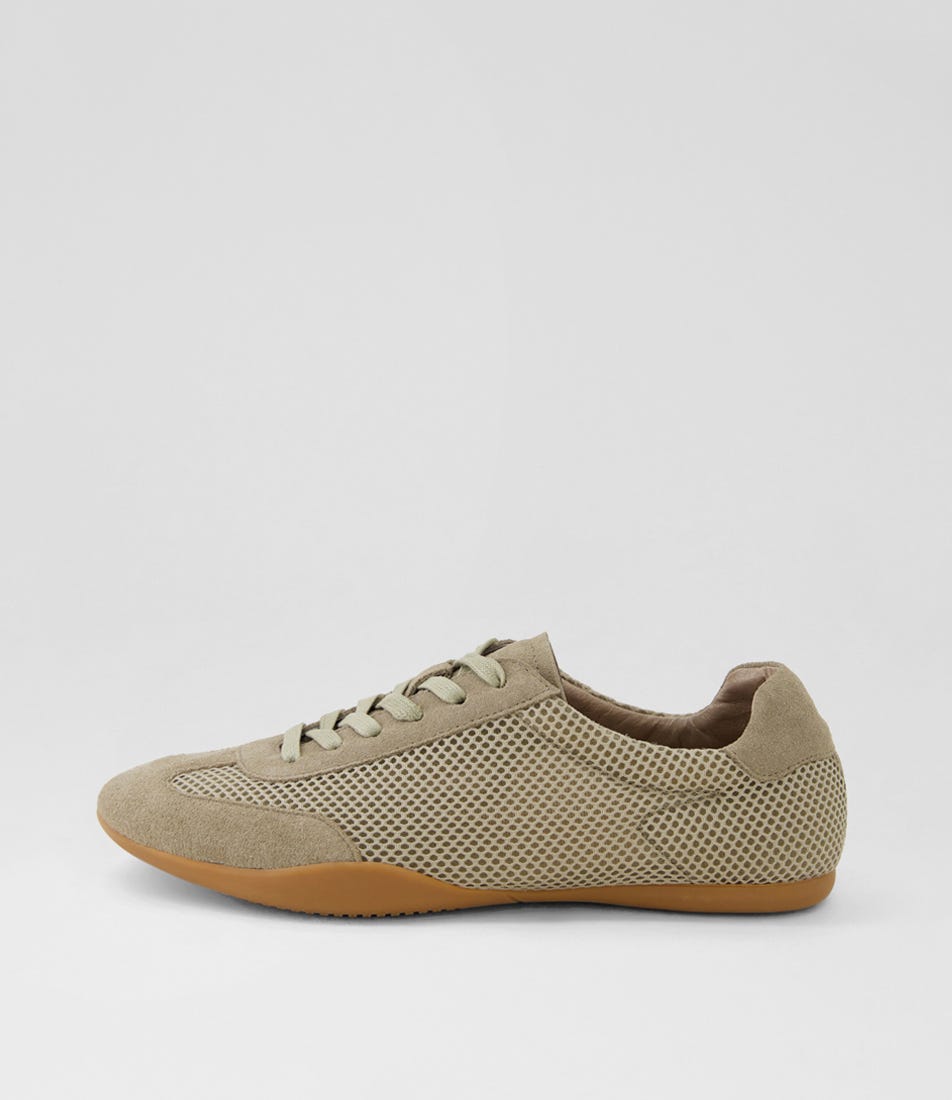 Zasizi Taupe Suede Mesh Sneakers