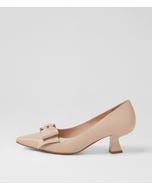 Lelahs Nude Leather Pump Heels
