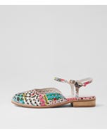 Andric Collage 2 Print Patent Leather Flat Shoes
