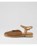 Andric Dark Tan Leather Flat Shoes