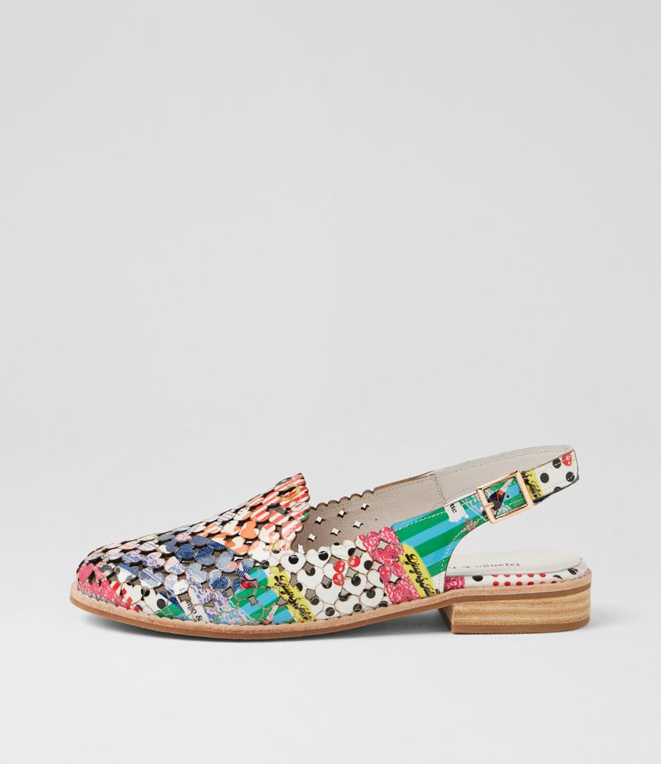 Anuli Collage 2 Print Patent Leather Flat Shoes