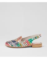 Anuli Collage 2 Print Patent Leather Flat Shoes