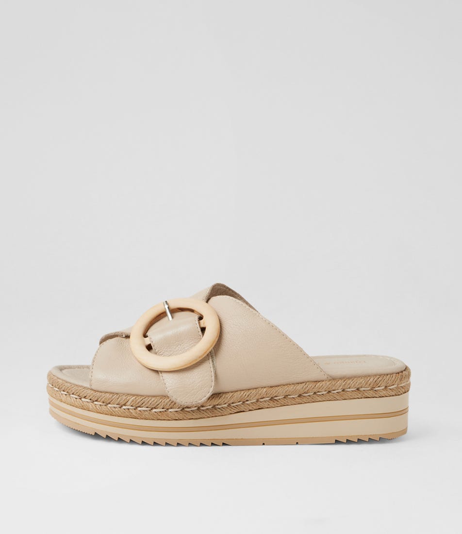 Antigone Vanilla Leather Slides
